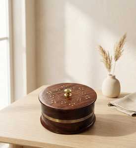 HeritageGrain <b>Enamel</b> <b>Bowl</b> Premium Artisan Wooden Printed Serving <b>Bowl</b> for Fruits, Salad, Snacks, Desserts & Tabletop Décor - Product Image 2