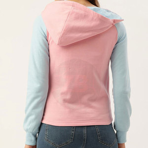 Unisex Color Blocking Hooded Sweatshirt Raglan Sleeve Pocket Design Casual Knitted Long Sleeve Regular Fit Spring Wear - Product Image 2