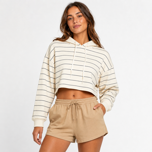 New Fashion Breathable Winter Woven Women Crop Top <b>Hoodies</b> with Front Logo for Wholesale <b>Workout</b> - Product Image 6