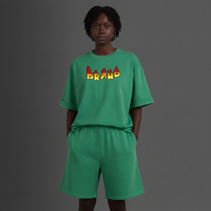 Summer Casual wear 100% Cotton <b>women</b> short <b>set</b> custom Embroidery Logo solid color streetwear comfortable ladies <b>2</b> <b>piece</b> <b>set</b> - Product Image 5