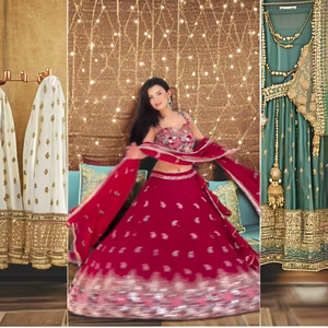 Lehenga Choli en soie de mariée RADHE EXPORT avec dupatta, style traditionnel pour mariage, fête, tenue décontractée, séchage rapide, saison Diwali - Product Image 4