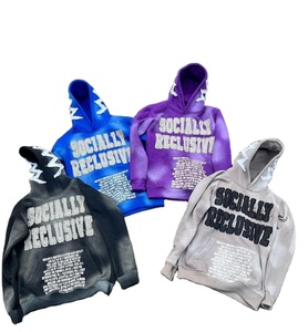 Sudaderas con capucha de invierno con bordado de peso pesado, ropa de calle personalizada, fabricante desgastado, Sudadera con capucha para hombre, nuevo estilo, jersey con cremallera, liso - Product Image 1