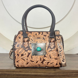 Best Selling Hand <b>Tooled</b> Cowhide <b>Leather</b> Speedy Bag for Women High QualiyCustom Style Luxury Designer Shoulder Travel Duffle Bag - Product Image 4