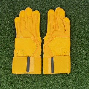 Men's Leather Anti-Slip Black Yellow Baseball Batting Gloves High Dexterity Quick-Dry Wrist Support Reinforced Palm Premium <b>Hook</b> - Product Image 2