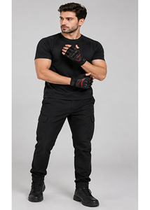 UNIQUE LEATHER Men's Full Finger Racing Gloves Breathable Shockproof Microfiber Palm Guard Hook Loop Closure for Motorcycle - Product Image 3