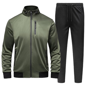 Conjunto Deportivo de Dos Piezas para Hombre, Chaqueta con Cierre y Cuello Alto, Pantalones con Cordón, Ropa Deportiva Ligera e Informal - Product Image 2