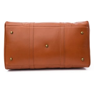 กระเป๋าหนังวินเทจแบบดัฟเฟิล กระเป๋าเดินทางสำหรับทุกเพศ พร้อมช่องใส่รองเท้าขนาดใหญ่ ปิดด้วยซิป และสายสะพายปรับได้ รุ่น LDB-0255 - Product Image 5