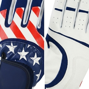 Gants de golf en cuir véritable avec drapeau américain, main droite, antidérapants, fermeture auto-agrippante, unisexes, patriotiques - Product Image 6