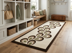 Tapis d'escalier de luxe sur mesure à motif floral, tapis d'escalier en laine tufté à la main, fournisseur en gros - Product Image 2