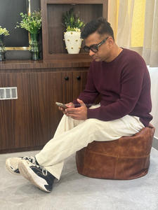 OEM/ODM nueva venta caliente suave muebles de sala de estar sentado cuadrado marrón cuero genuino otomano PUF cubierta reposapiés - Product Image 3