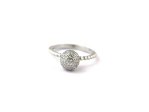 Bague en argent sterling 925 avec dôme en CZ, faite à la main, fine et élégante – Cadeau de bijoux minimaliste et raffiné - Product Image 4