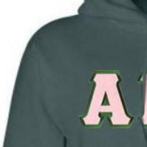 Sudadera con Capucha AKA con Letras Griegas, Sudadera de Felpa Premium, Ropa Personalizada para Hermandades, Sudadera Informal con Capucha para Mujer, Verde Azulado, Rosa - Product Image 3
