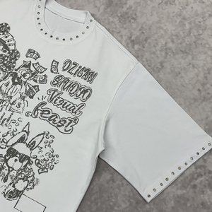 Custom Organic Cotton Washed Oversized T-Shirt Vintage Jesus Graphic Print Trendy Summer Streetwear Heavyweight <b>Tee</b> - Product Image 4