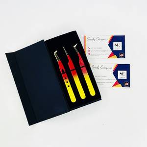 Juego de Pinzas para Pestañas Somofy Enterprises, Herramientas de Precisión de Acero Inoxidable, Antiestáticas, Duraderas, Punta Suave, Degradado Rojo Amarillo - Product Image 4