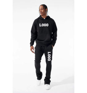 Conjuntos de Sudadera con Capucha y Pantalones Acampanados de Invierno con Logotipo Personalizado, Transpirables, Ecológicos, de Forro Polar y Algodón, Traje Deportivo Unisex - Product Image 2