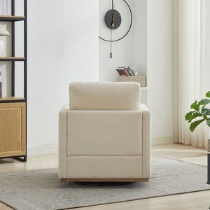 Poltrona Singola Girevole Imbottita Quadrata da 78 cm, Poltrona Club Lounge Girevole a 360 Gradi, Comoda Poltrona per Soggiorno - Product Image 4