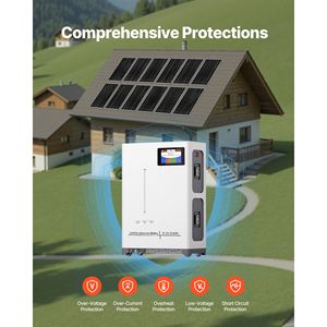 Kit Completo Sistema di Energia Solare 4800W 48V con 12 Pannelli Solari Monocristallini da 400W, Batteria LiFePO4 51.2V 300Ah, Sistema Ibrido 48V 10KW - Product Image 5