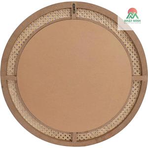 <b>Round</b> Rattan Wall <b>Mirror</b> with Wooden Framed, Modern Boho Decorative <b>Mirror</b> for <b>Bathroom</b>, Entry, Living Room, Bedroom, 24 Inch - Product Image 2