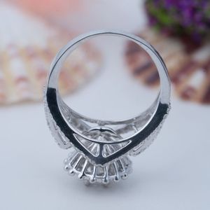 Anillo de Plata de Ley 925 con Moissanita, Anillo Doble, Hermosa Joyería de Plata de Ley, Anillo de Joyería para Mujer - Product Image 5
