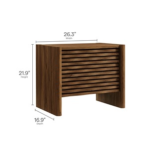 Midcentury Modern MDF Bedside Table with 2 Drawers Durable Handmade Design for Bedroom Use in Home & Hotel - Product Image 6