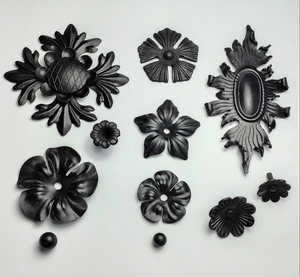 Accesorios para Cercas de Jardín, Componentes de Puertas, Hierro Forjado, Hojas de Flores, Modernos, Soldables, Recubrimiento en Polvo, Tamaño Personalizado, Naturaleza - Product Image 4