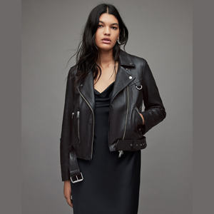 Veste en cuir véritable pour femme, nouvelle mode, coupe courte, imperméable, imprimée et brodée, coupe-vent, très tendance - Product Image 1