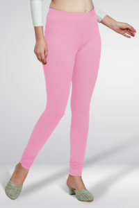 Leggings de Algodón Rosa Claro para Mujer, Cintura Alta, Elásticos, Ajustados, Cómodos, Casuales, para Uso Diario - Product Image 4
