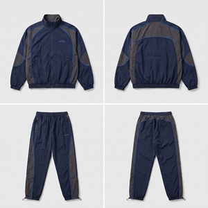 Conjunto Deportivo Personalizado con Logotipo Vintage Y2K para Hombre, Chaqueta Cortavientos Informal de Invierno de 2 Piezas con Bloques de Color en Spandex/Algodón, Pantalones, Ropa Urbana - Product Image 4