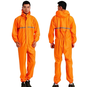 High Quality Customizable One-piece <b>Men</b> Women Waterproof Windproof Breathable Polyester <b>Raincoat</b> Jumpsuit Hooded Custom Brand - Product Image 1