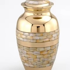 Urna Funeraria de Metal para Cremación, Diseño Granito Ahumado con Hojas Plateadas, para Uso en Cementerio o Fosa - Product Image 2