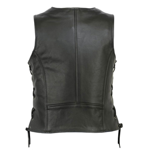 Custom Made Private Label Women's <b>Leather</b> <b>Vest</b> Knitted Solid Color Professionally Manufactured Waterproof <b>Leather</b> Outer Wear Ves - Product Image 4