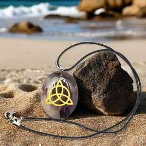 จักระมงกุฏแกะสลักจี้ไม้สไตล์ฮวงจุ้ยกึ่งมีค่าพลอยอาเกตเทคนิคการรักษางานฝีมือ - Product Image 5