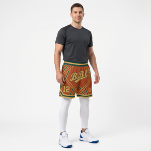 Pantalones cortos de baloncesto Cyber negros y verde azulado para hombre, al por mayor, transpirables, de malla, ropa deportiva retro, pantalones cortos de entrenamiento para gimnasio, pantalones de uniforme sublimados - Product Image 5
