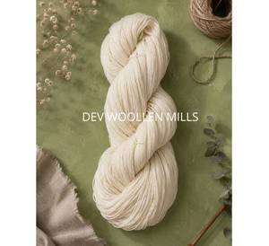Fil de laine biologique blanc brut en gros pour teinture et tricot à la main – Fil de laine crème naturel doux de haute qualité pour usage en vrac - Product Image 2