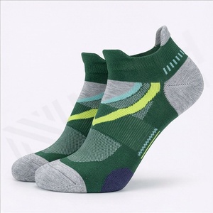 Green Ankle <b>Socks</b> With Geometric Pattern Quick Dry <b>Running</b> <b>Socks</b> For Adults Summer Sport Wear - Product Image 3