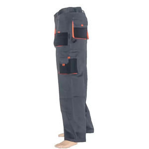 Pantalones de Trabajo para Hombre, Color Gris Oscuro, Cintura Alta, Múltiples Bolsillos, Transpirables, de Poliéster, Algodón y Lona, Corte Recto, para Otoño - Product Image 3