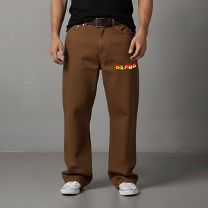 Pantalones Vaqueros Anchos de Algodón Lavado de Alta Calidad para Hombre, Estilo Hip Hop, Pierna Recta, Venta al por Mayor Directa de Fabricante - Product Image 4