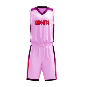 Camiseta de baloncesto personalizada de calidad, ropa de baloncesto transpirable sublimada 100% poliéster, uniforme de 2 piezas