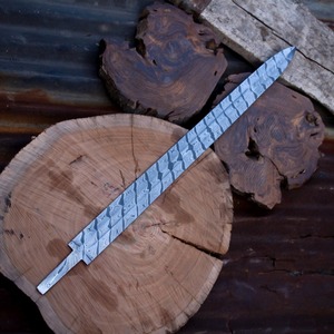 ใบมีดดาบไวกิ้งเหล็กดามัสกัสแฮนด์เมดแบบกำหนดเองว่างเปล่าการทำดาบ DIY ใบมีดเปล่าแบบเต็มถัง - Product Image 3