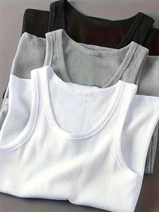 เสื้อกล้ามสำหรับผู้ชายเสื้อออกกำลังกายแขนกุดทรงเข้ารูป - Product Image 5