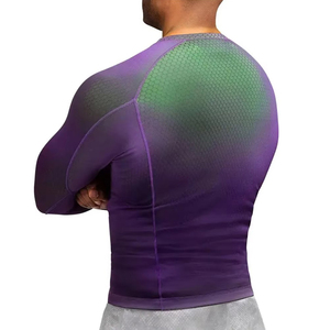 Wholesale Cheap Price Custom Sublimated Short Sleeve MMA Rashguard Compression Shirts Premium Quality <b>Men's</b> Jiu Jitsu Rash Guard - Product Image 2