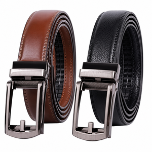 Ceinture en cuir véritable réversible marron et noir, boucle carrée en alliage à verrouillage automatique, durable, moulage monobloc, largeur 22,5 cm - Product Image 4