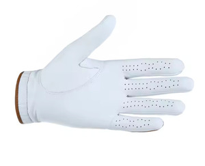 White Cabretta Leather Luxury Right Hand Golf Gloves Button Adjustable Wrist <b>Strap</b> Hand Grips Breathable Sports Outdoor - Product Image 4