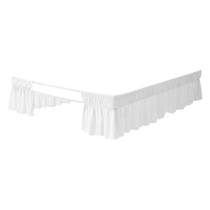 Gonna letto avvolgente bianca Queen Size con balza antipolvere da 15 pollici, facile da montare con cinghie elastiche, regolabile su tre lati, per uso domestico o alberghiero - Product Image 1