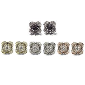 ต่างหูเพชรธรรมชาติหรูหราสำหรับผู้หญิงทำจากทองคำขาวคุณภาพสูงพิเศษ - Product Image 4