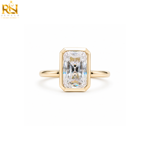 Bague solitaire en or massif avec diamant de laboratoire taille radiant 2 carats, sertie clos, pour fiançailles, bijoux fins modernes |   Bagues en diamant en gros - Product Image 1