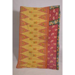 Couverture Kantha Imprimée Faite à la Main, Motif Floral Indien, en Coton Lavable, Écologique, Style Bohème Vintage, Couvre-lit Réversible - Product Image 2