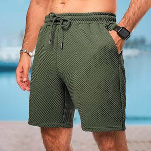 Pantalones Cortos Cargo Verdes Casuales para Hombre, para Uso Diario, Estilo Minimalista, Lona Ligera, Secado Rápido, Transpirables, Cintura Elástica - Product Image 1
