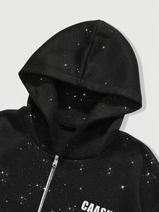 Conjunto de 2 Piezas de Sudadera con Capucha y Pantalones Deportivos Vintage con Lavado Ácido Personalizado, Ropa Urbana con Pedrería, Conjunto de Sudadera con Capucha y Pantalones Deportivos para Hombre - Product Image 4