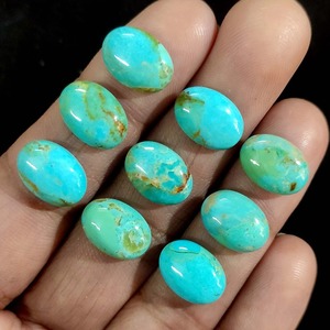 Pierres précieuses naturelles en turquoise verte, taille ovale 10x14mm, pierres brutes pour la fabrication de bijoux, cabochon - Product Image 4